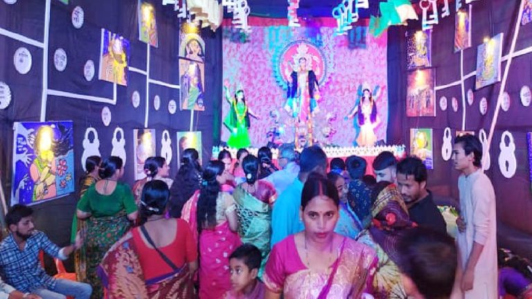 খাগড়াছড়িতে র্বিজনের মধ্যে দিয়ে শেষ হয়েছে জগদ্ধাত্রী পূজা