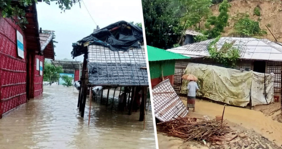 ভারী বৃষ্টিতে রোহিঙ্গা ক্যাম্পে পাহাড়ধস, ৮০০ ঘর প্লাবিত