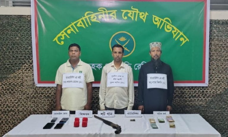 গরুর খামার থেকে আ.লীগ ও ইসলামী ফ্রন্টের ৩ জন গ্রেফতার