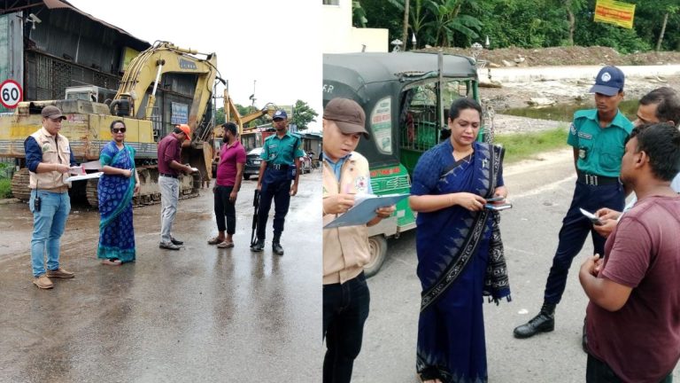 খুলশী রোড ও মনসুরাবাদে বিআরটিএর ভ্রাম্যমাণ আদালত, জরিমানা ও ডাম্পিং