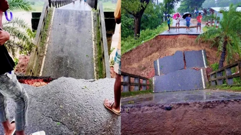 পাহাড়ি ঢলে সেতু ধসে রাঙ্গামাটি-বান্দরবান সড়ক যোগাযোগ বিচ্ছিন্ন